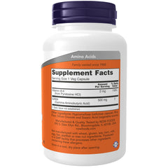 NOW Foods etiqueta en primer plano con información y ventaja de transparencia