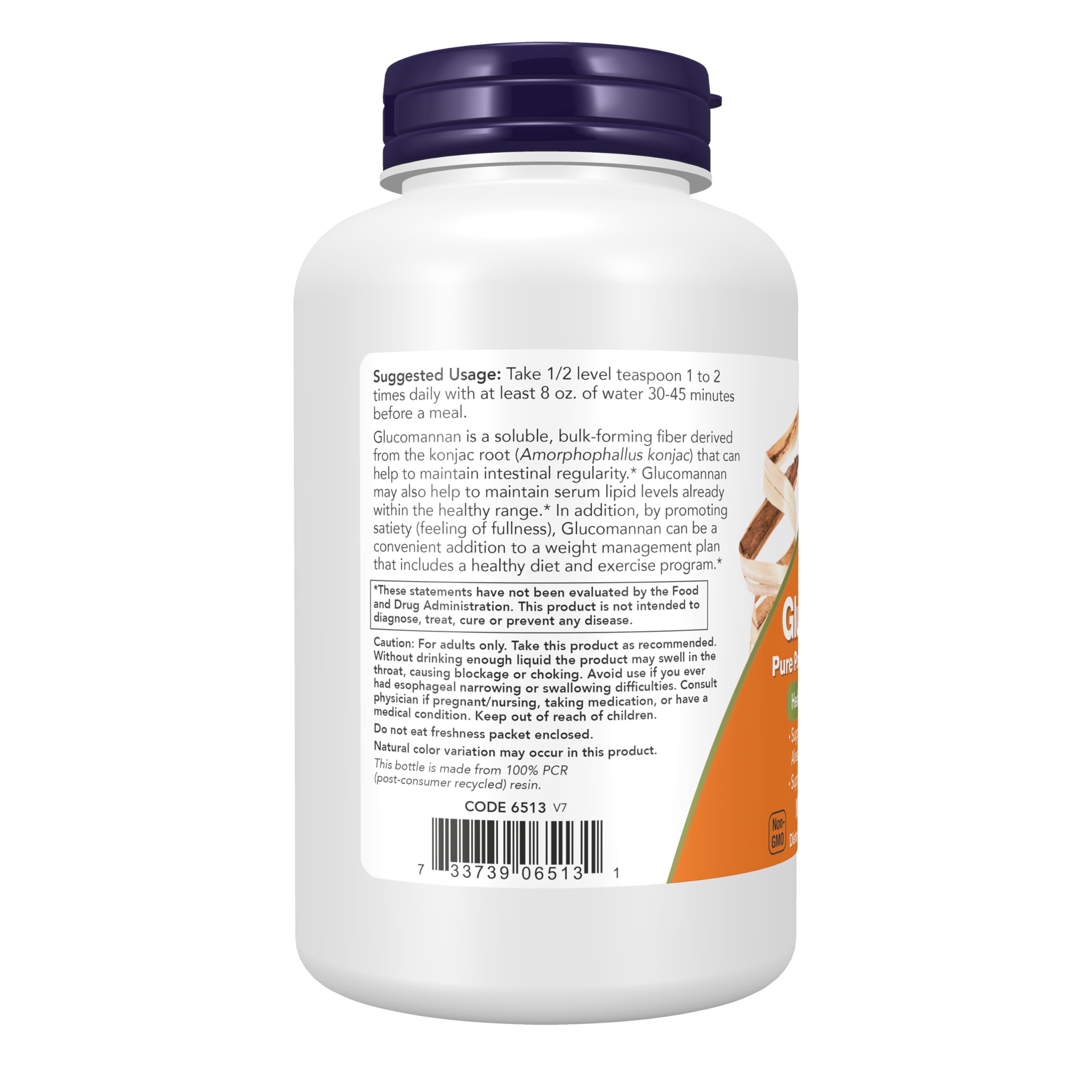 Vaso con glucomannan de NOW Foods mezclado en agua para sensación de saciedad