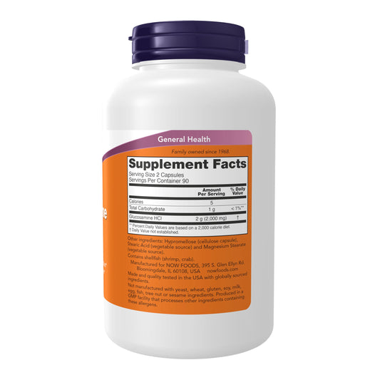 Cápsula de NOW Foods Glucosamine 1000 en primer plano para dosificación precisa