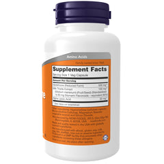 Cápsula vegana NOW Foods glutathione mostrada en primer plano, fácil de tragar