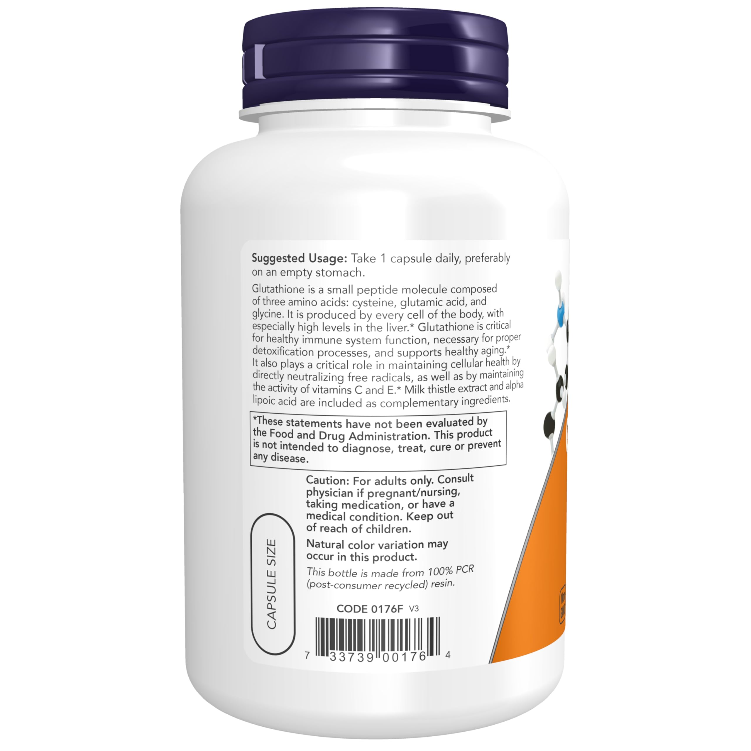 Now Foods etiqueta con lista de ingredientes y certificaciones visibles