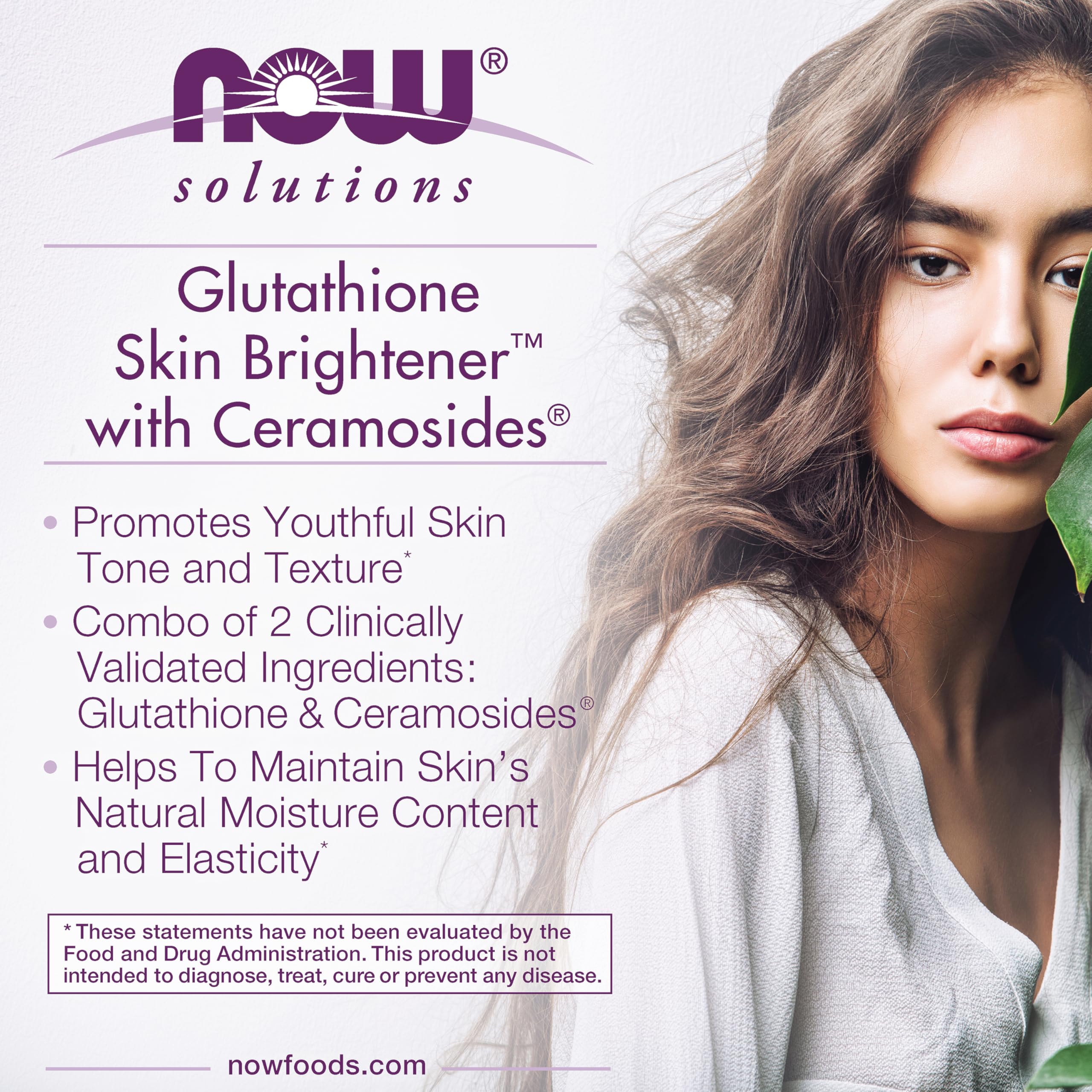 NOW Foods detalle de Ceramosides® resaltando origen vegetal y hidratación