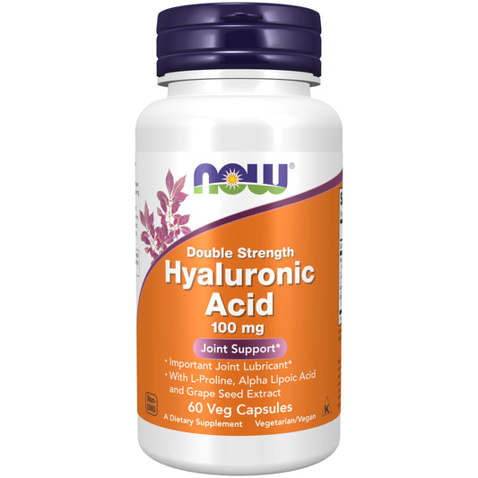 NOW Foods Hyaluronic 100 mg cápsula para lubricación de articulaciones en uso diario