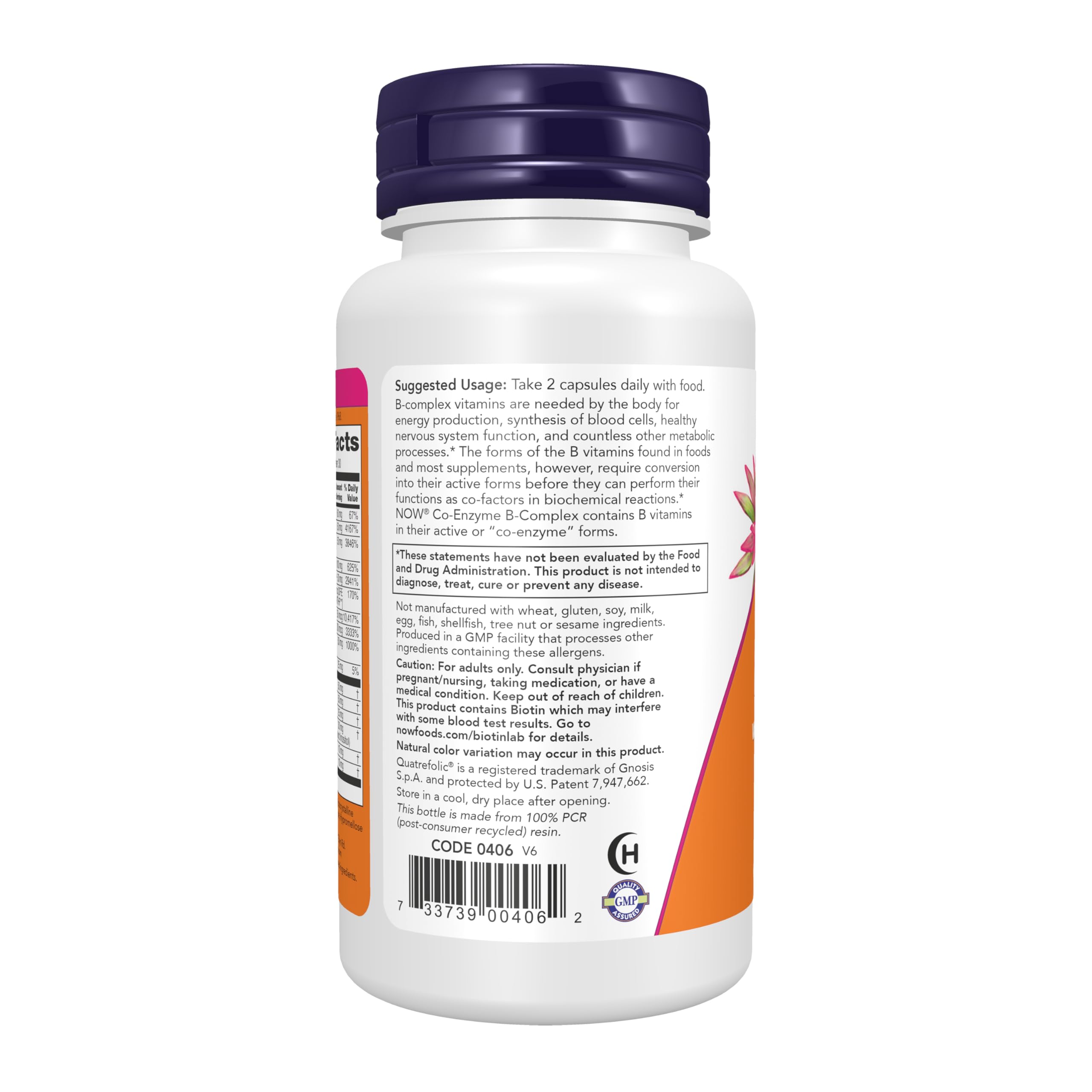 NOW Foods composición con ácidos y CoQ10 destacando apoyo metabólico