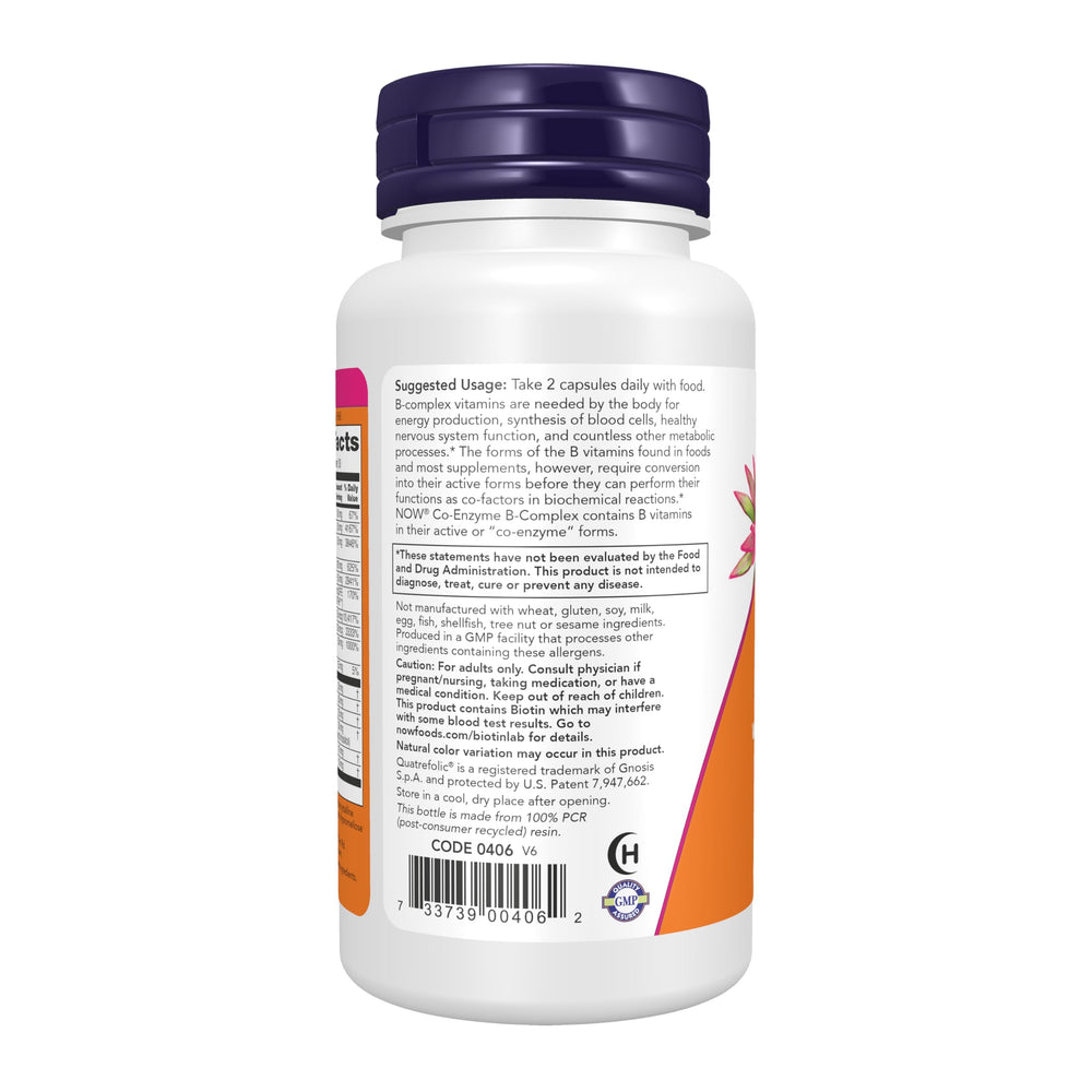NOW Foods composición con ácidos y CoQ10 destacando apoyo metabólico