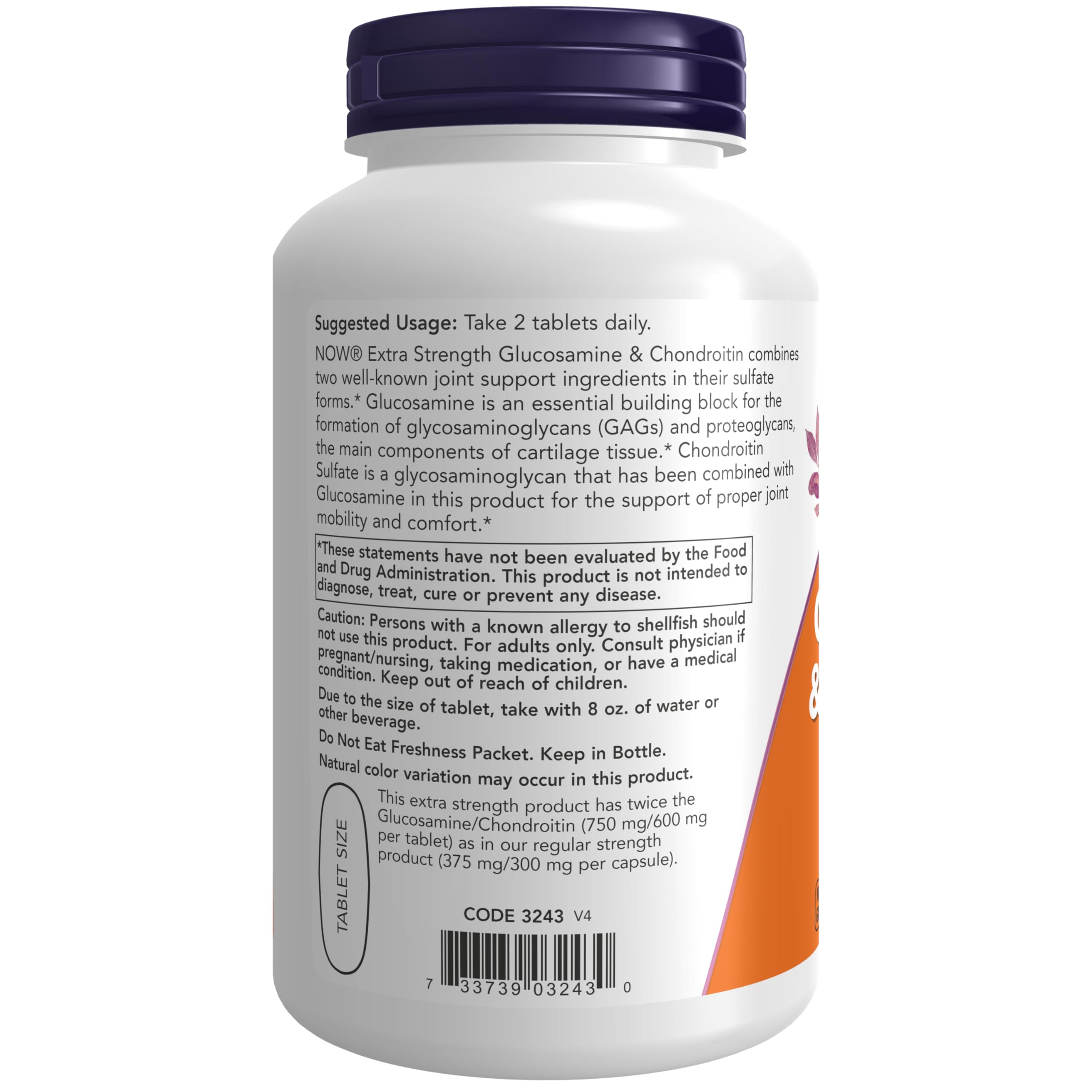 NOW Foods etiqueta con lista de ingredientes y beneficios visibles