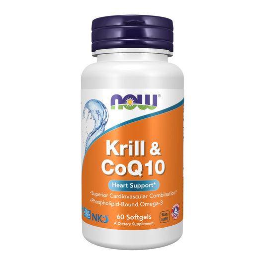 NOW Foods frasco frontal con cápsulas blandas para apoyo cardiovascular