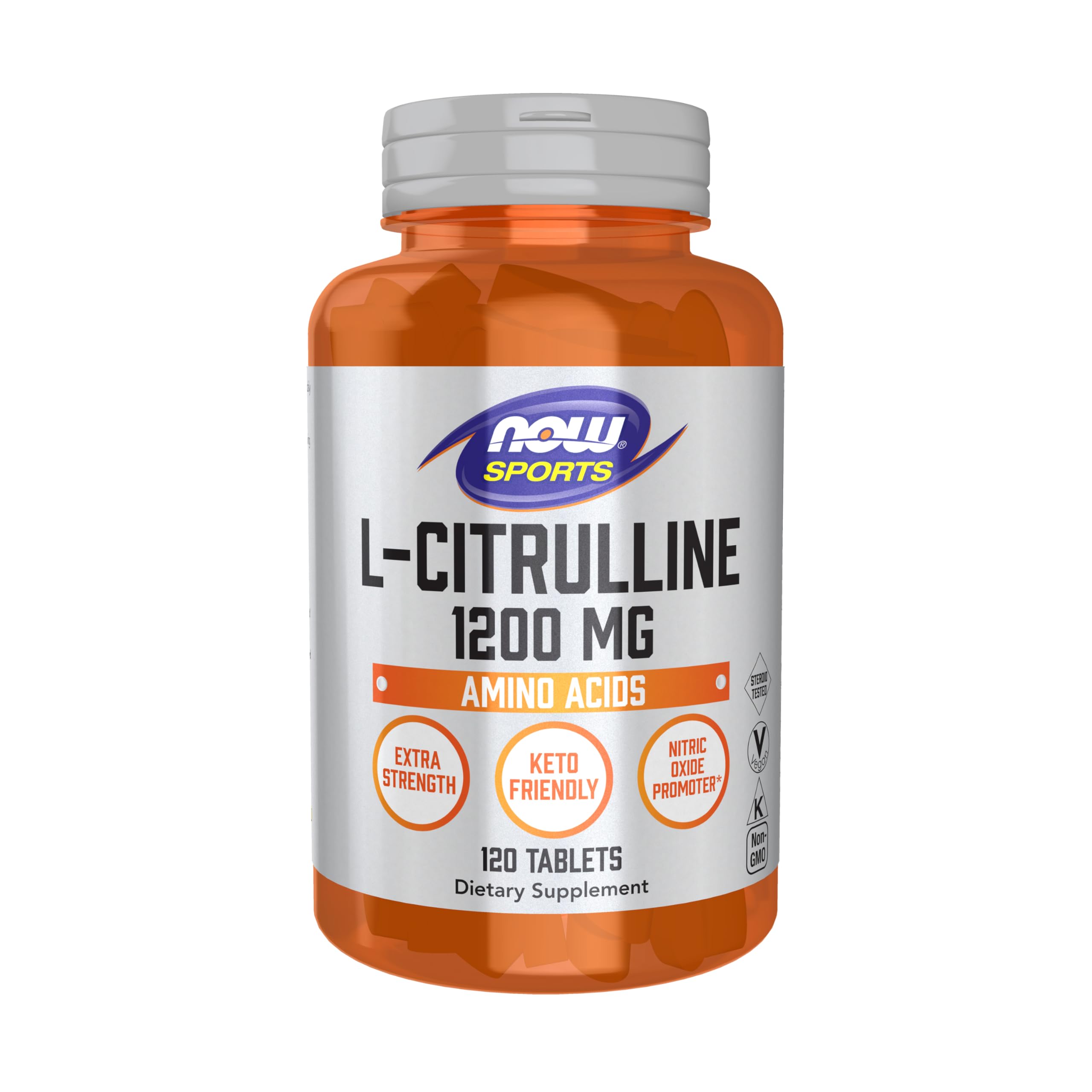 NOW Foods envase frontal claro mostrando 120 tabletas y beneficio dosis concentrada