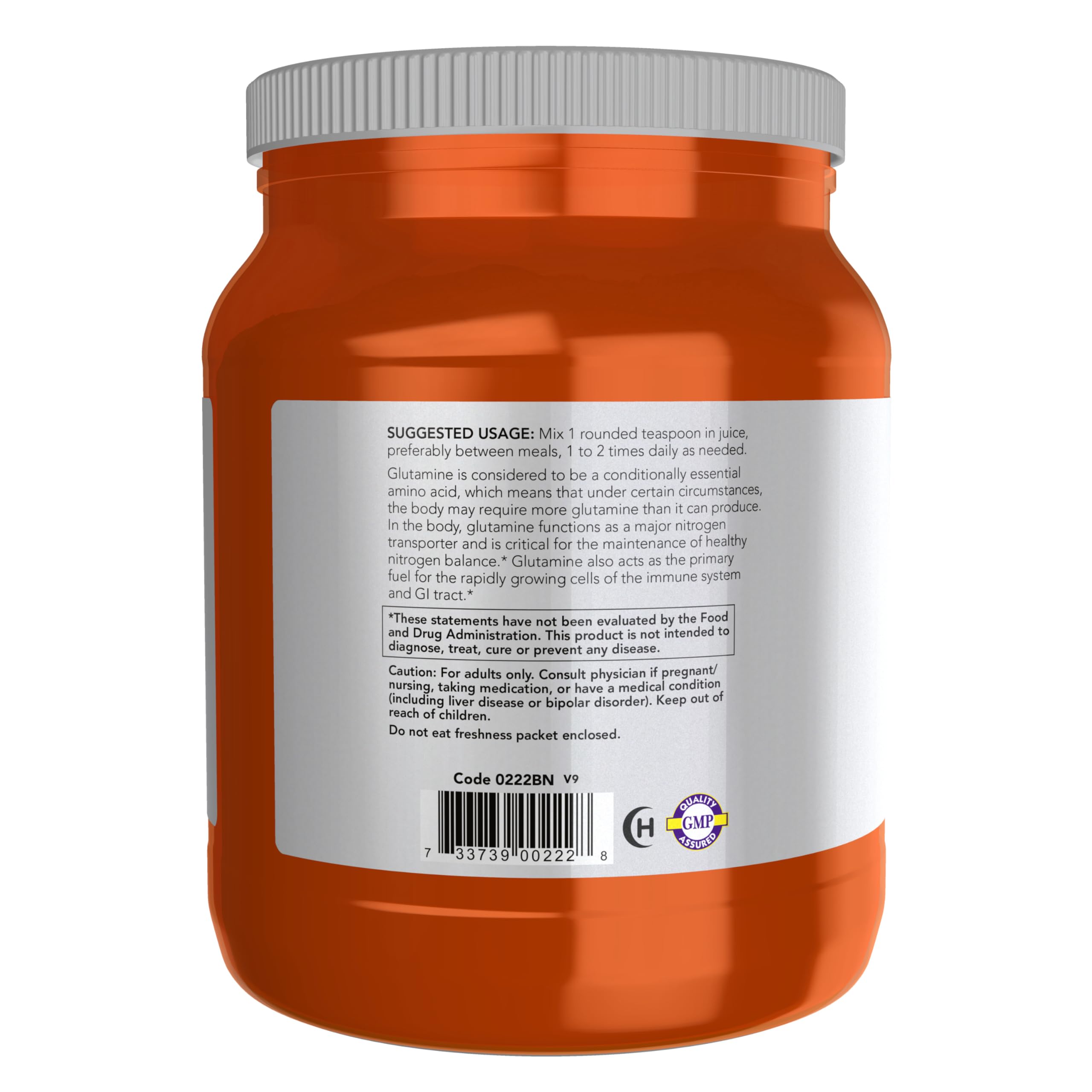Batido deportivo con NOW Foods L-Glutamine en uso para recuperación postentreno