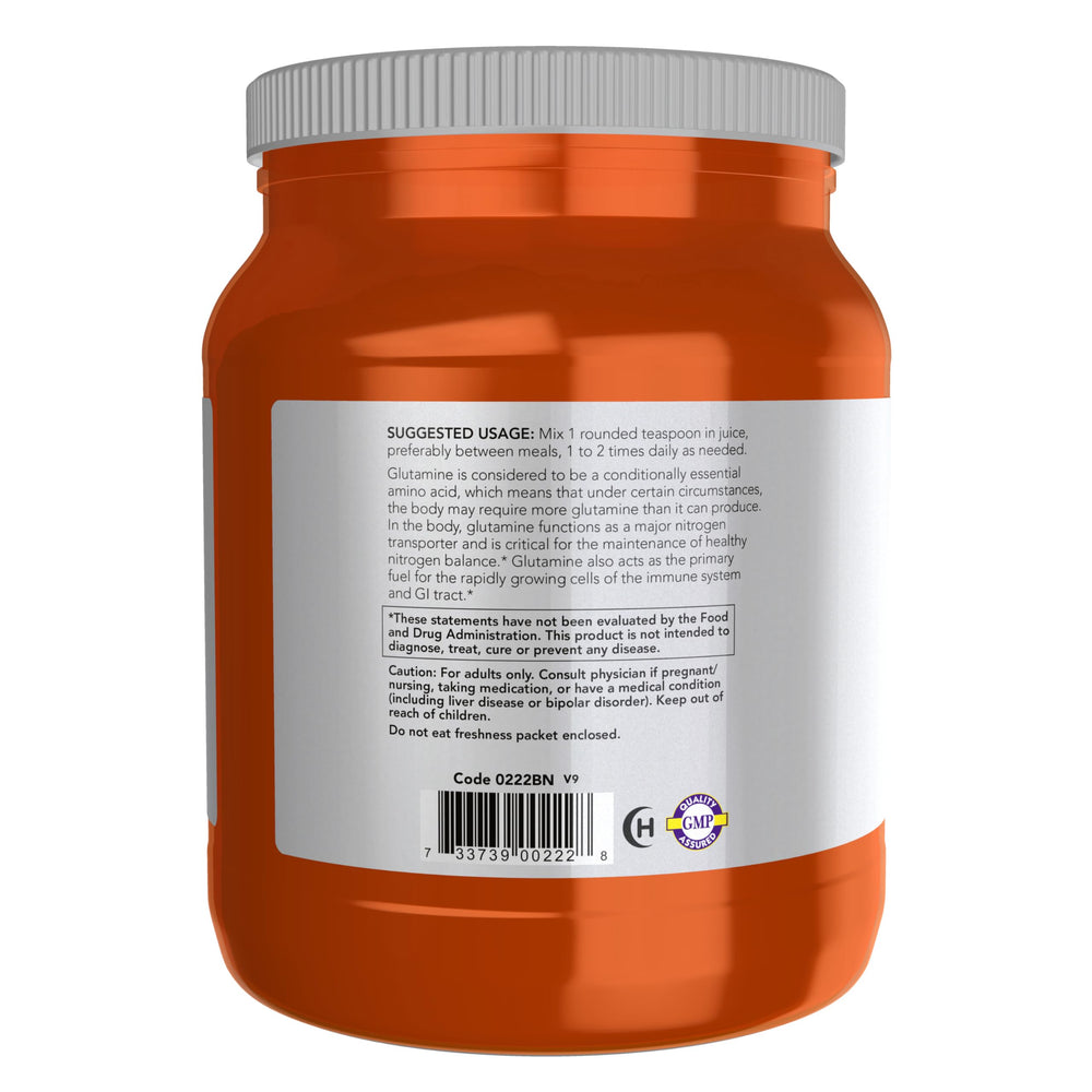 Batido deportivo con NOW Foods L-Glutamine en uso para recuperación postentreno