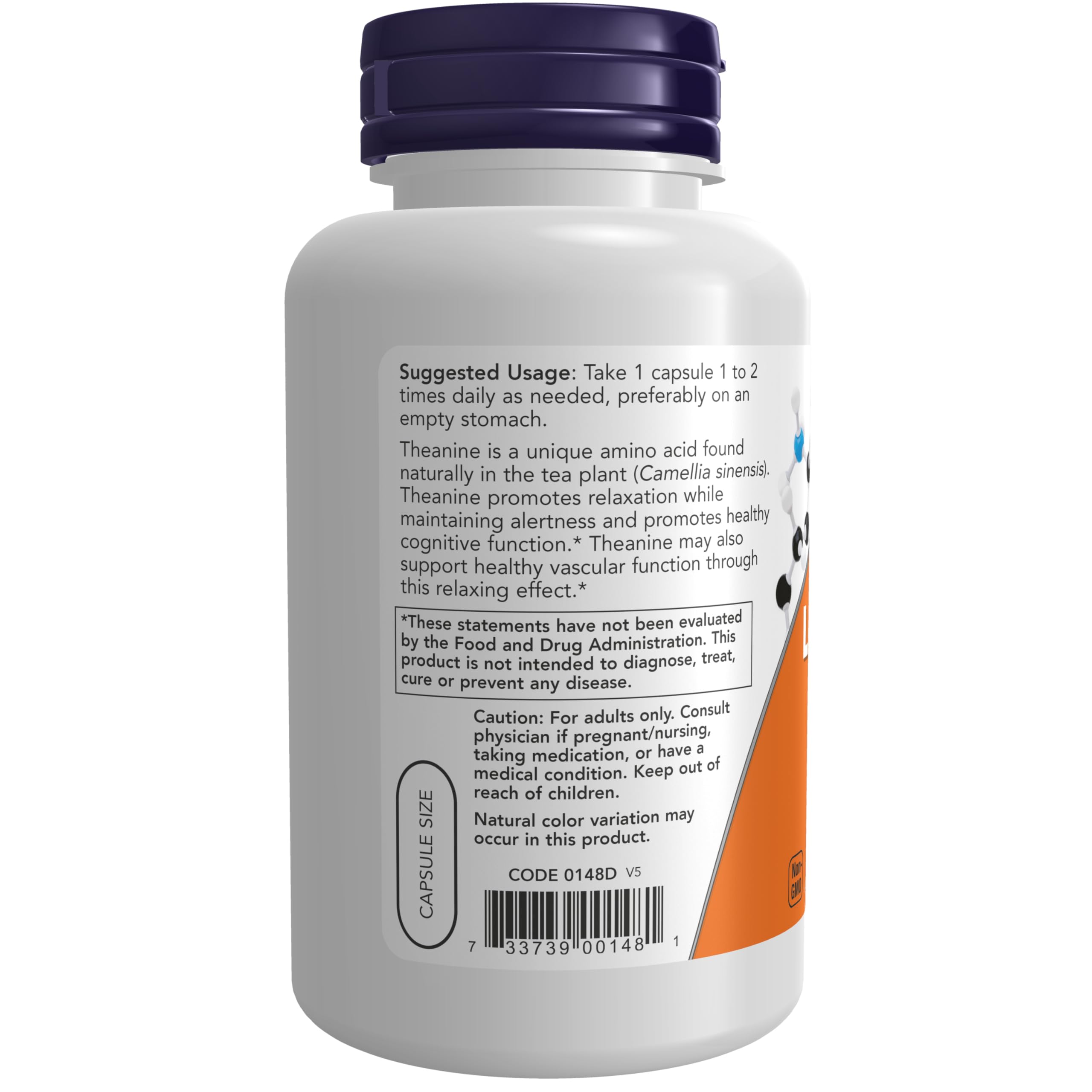 Etiqueta de NOW Foods con información nutricional y certificaciones