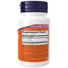 NOW Foods softgel de luteína en primer plano para fácil ingestión