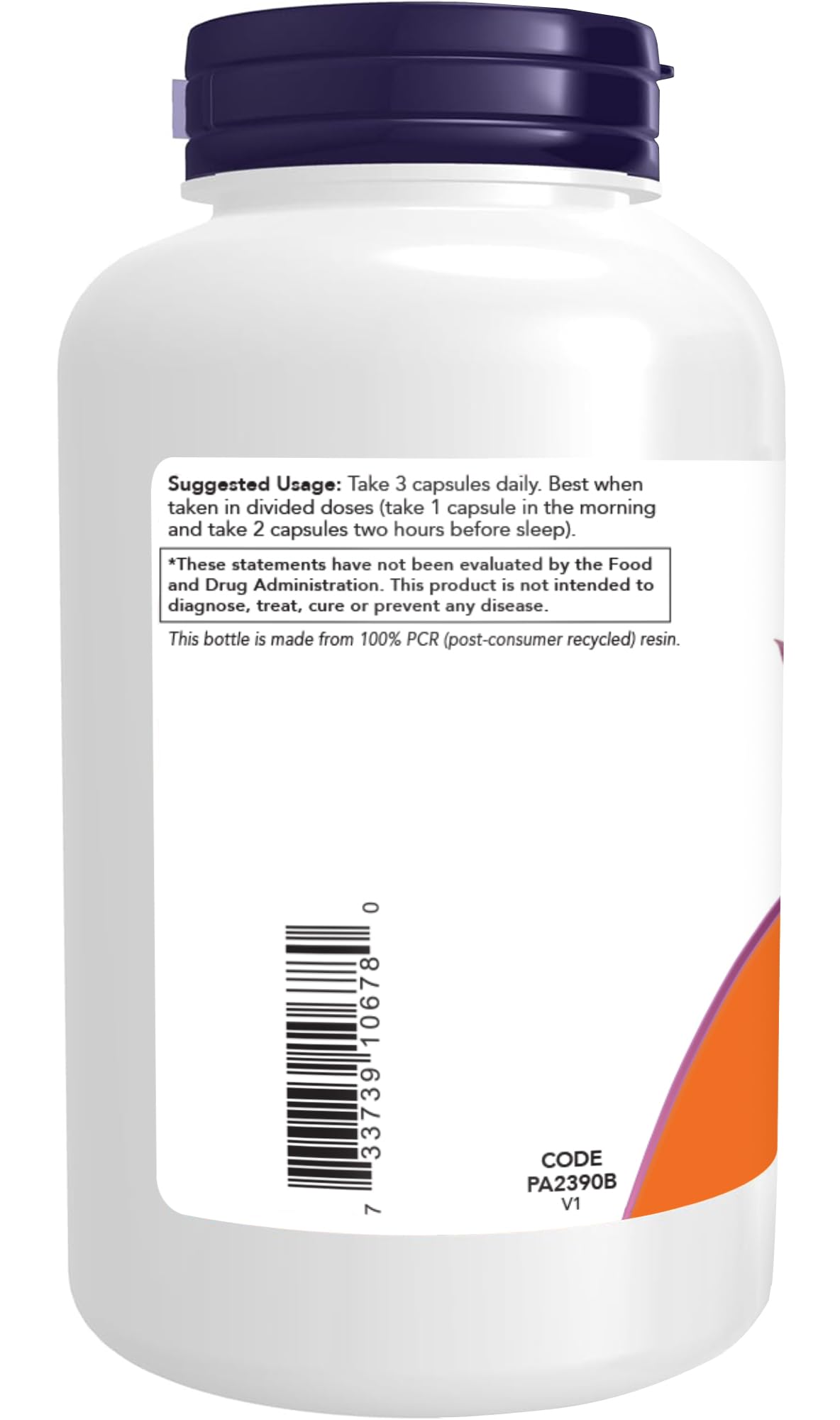 NOW Foods etiqueta con ingredientes y certificación GMP visible