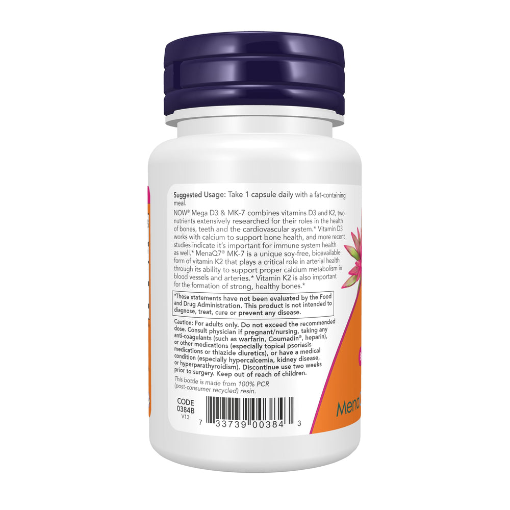 NOW Foods detalle del ingrediente MenaQ7 MK‑7, forma bioavailable