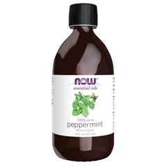 NOW Foods botella frontal 16 oz mostrando aceite puro y beneficio aromático