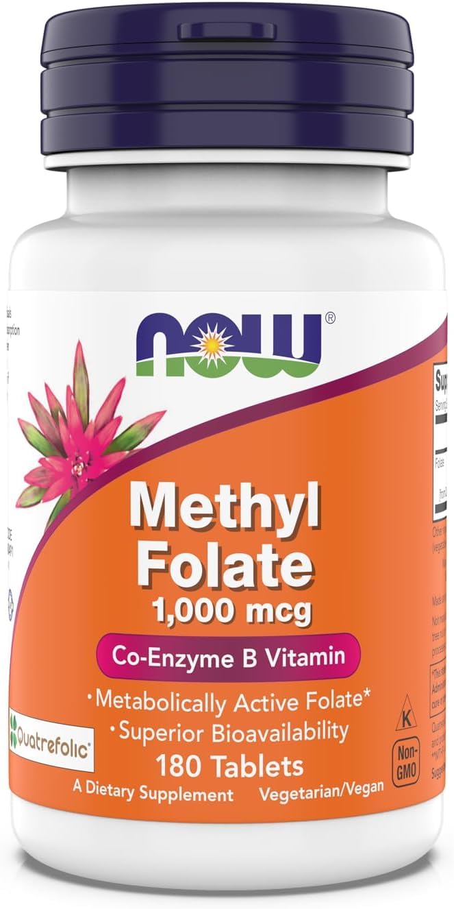 NOW Foods frasco frontal mostrando 180 tabletas y etiqueta clara, suplemento confiable