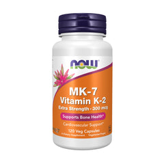 Now Foods frasco de MK‑7 frente mostrando etiqueta y beneficios