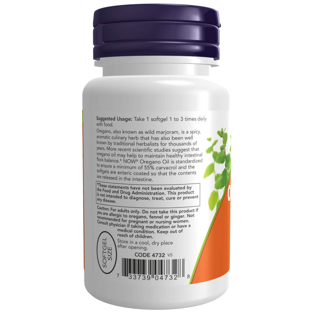 Now Foods cápsula abierta con aceite interior para visualizar la concentración