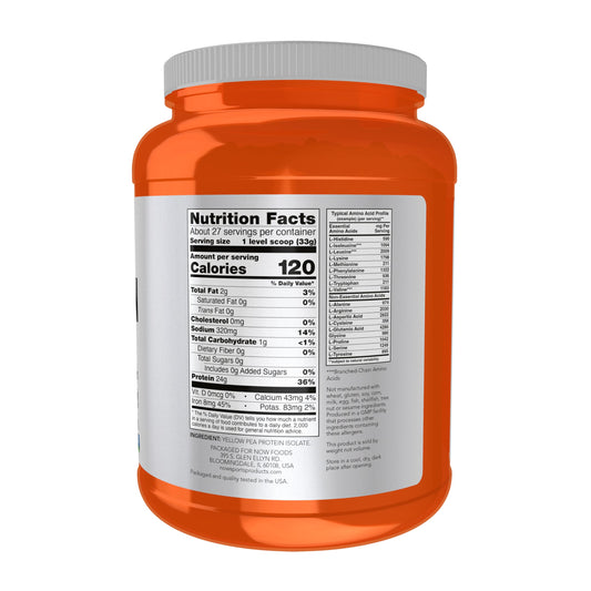 NOW Foods textura en polvo cerca que sugiere mezcla rápida y fácil digestión