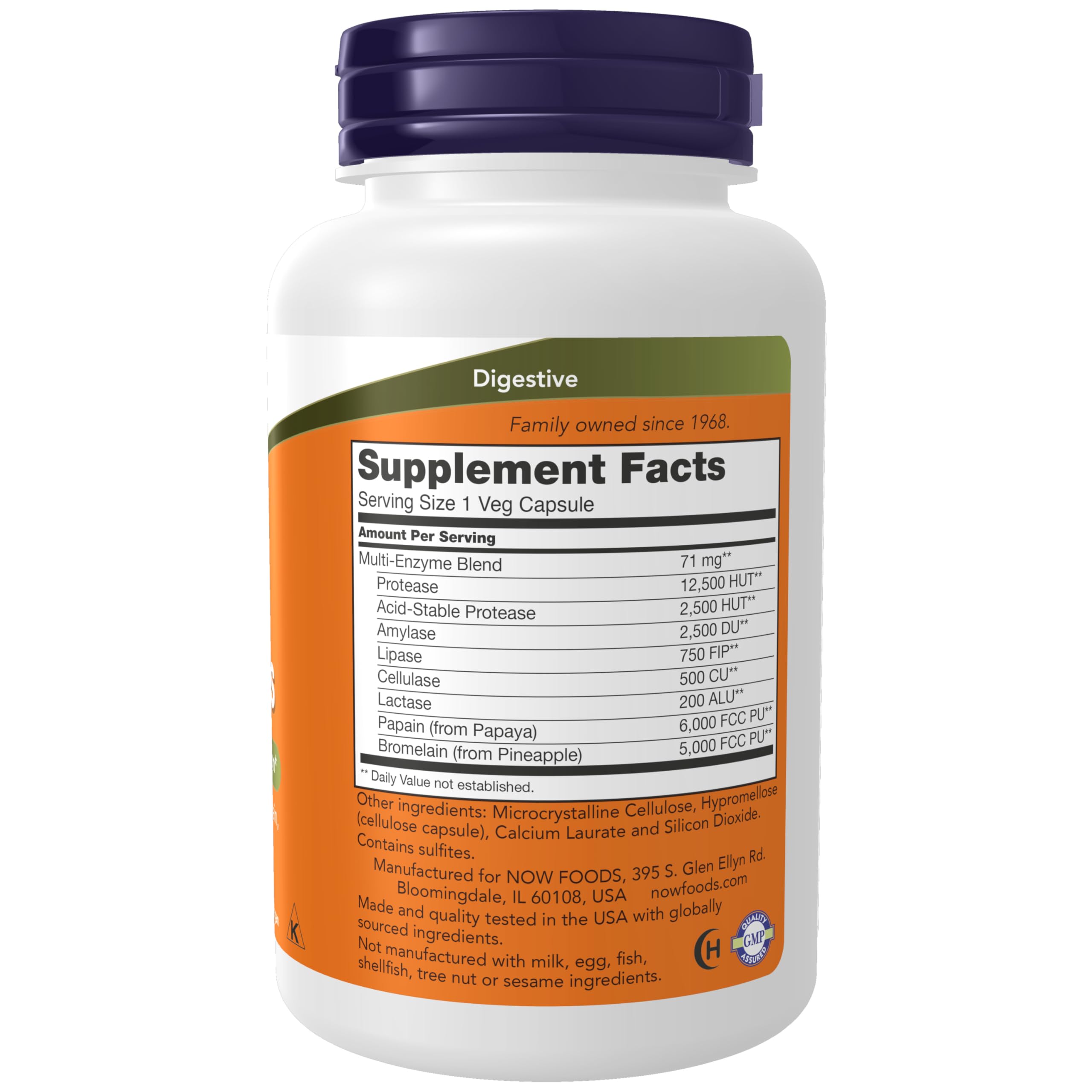 NOW Foods primer plano de cápsula vegetal resaltando textura y pureza
