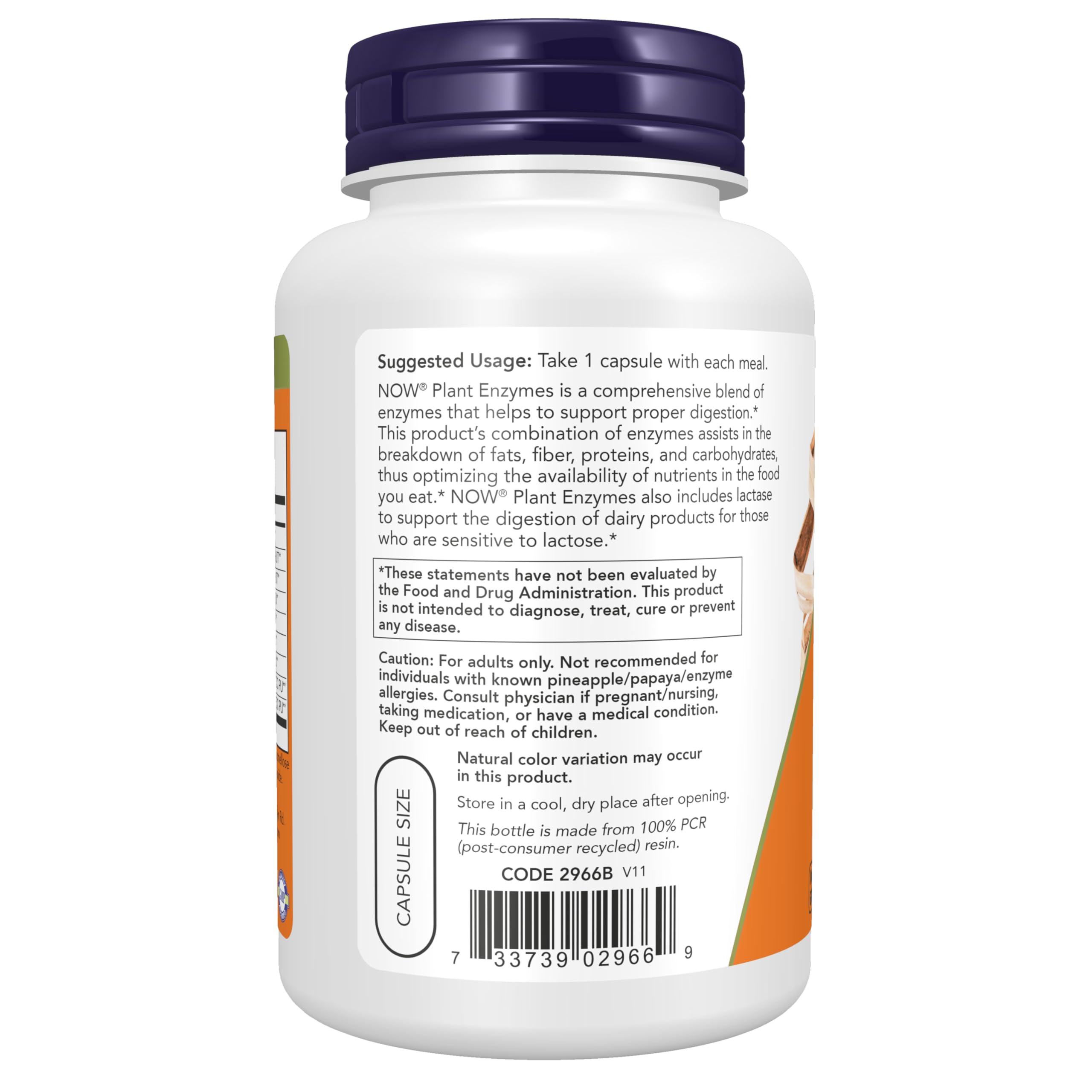 NOW Foods etiqueta con lista de enzimas y certificaciones para confianza