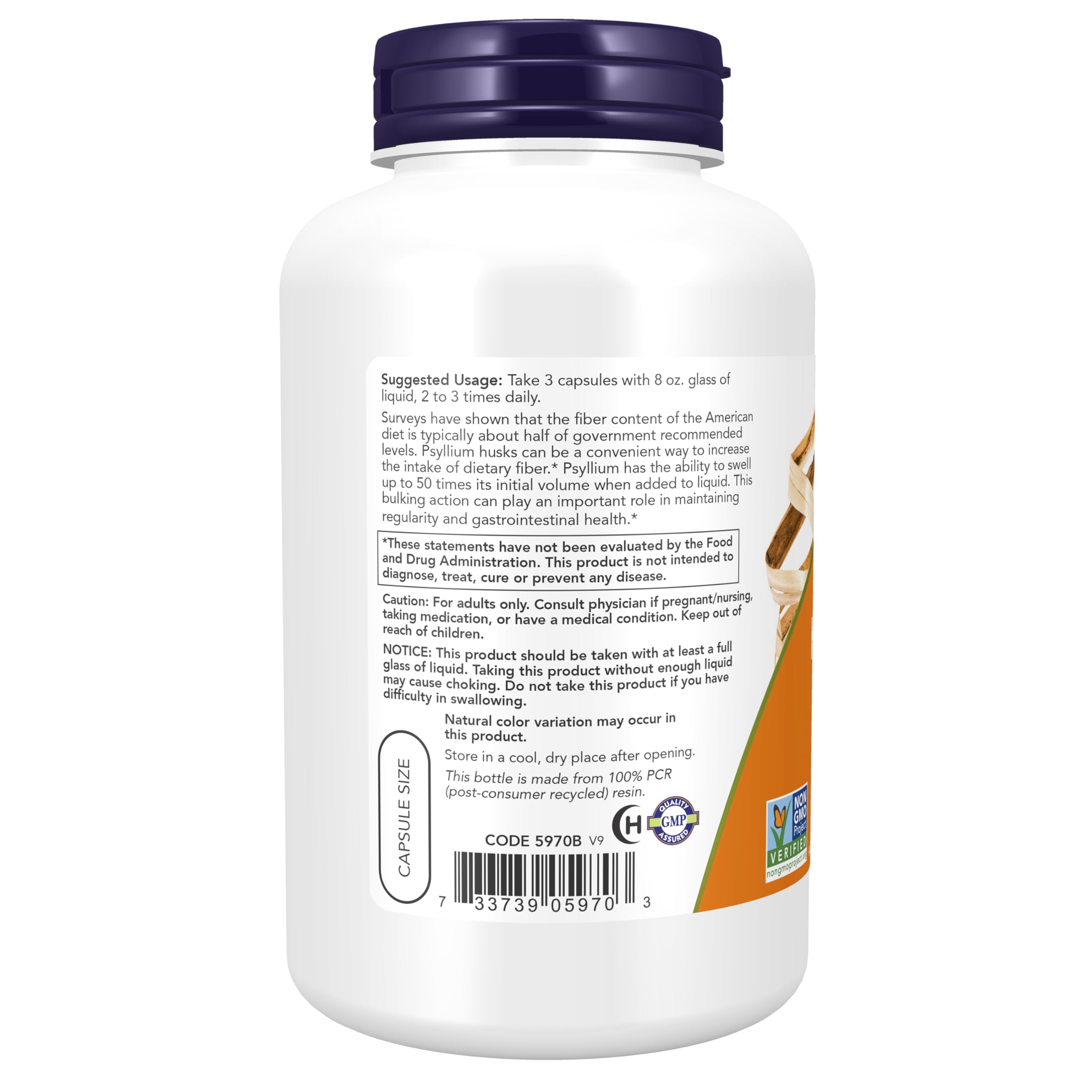 NOW Foods cápsula junto a moneda para ver tamaño y facilidad