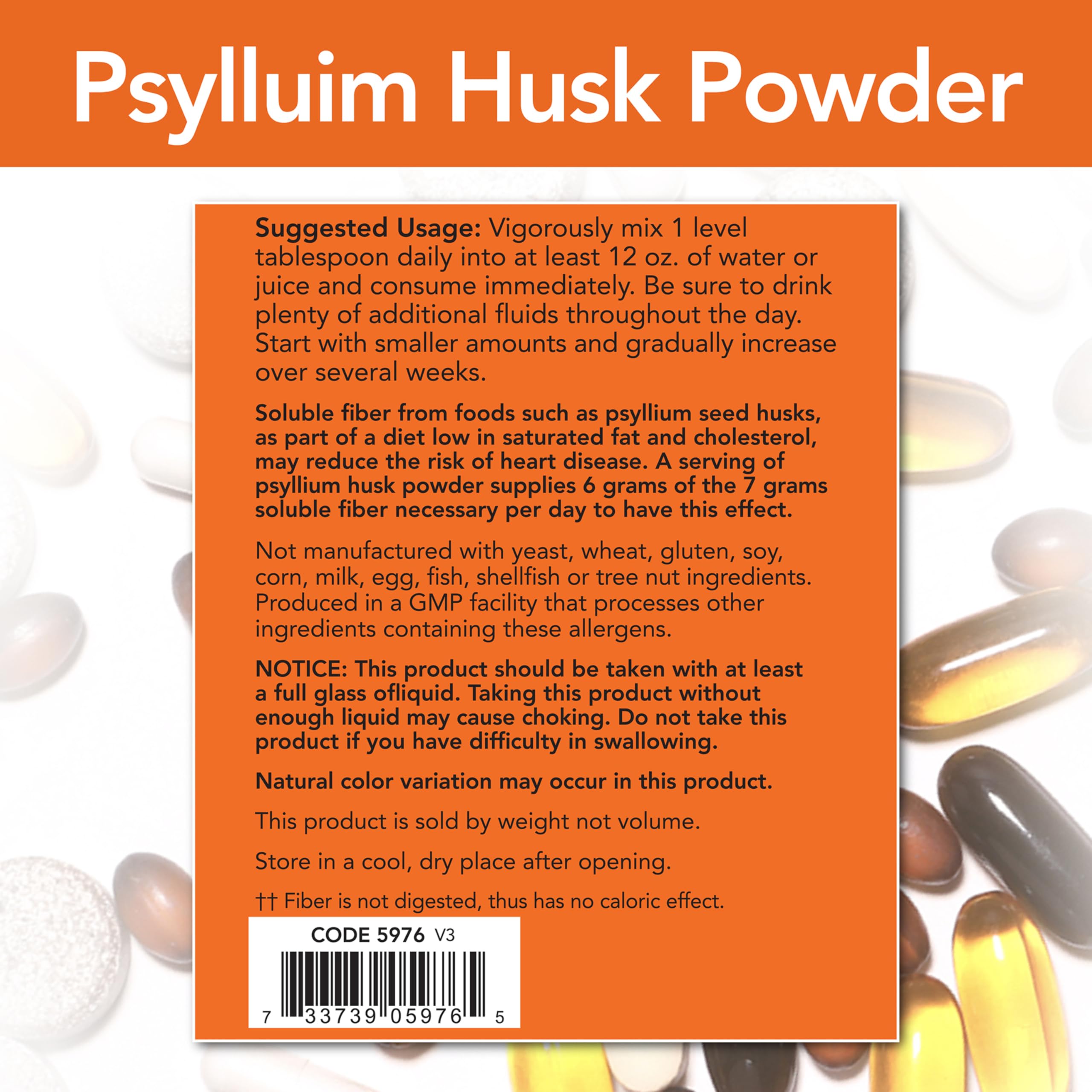 NOW Foods cucharada de psyllium disolviéndose en agua, preparación rápida
