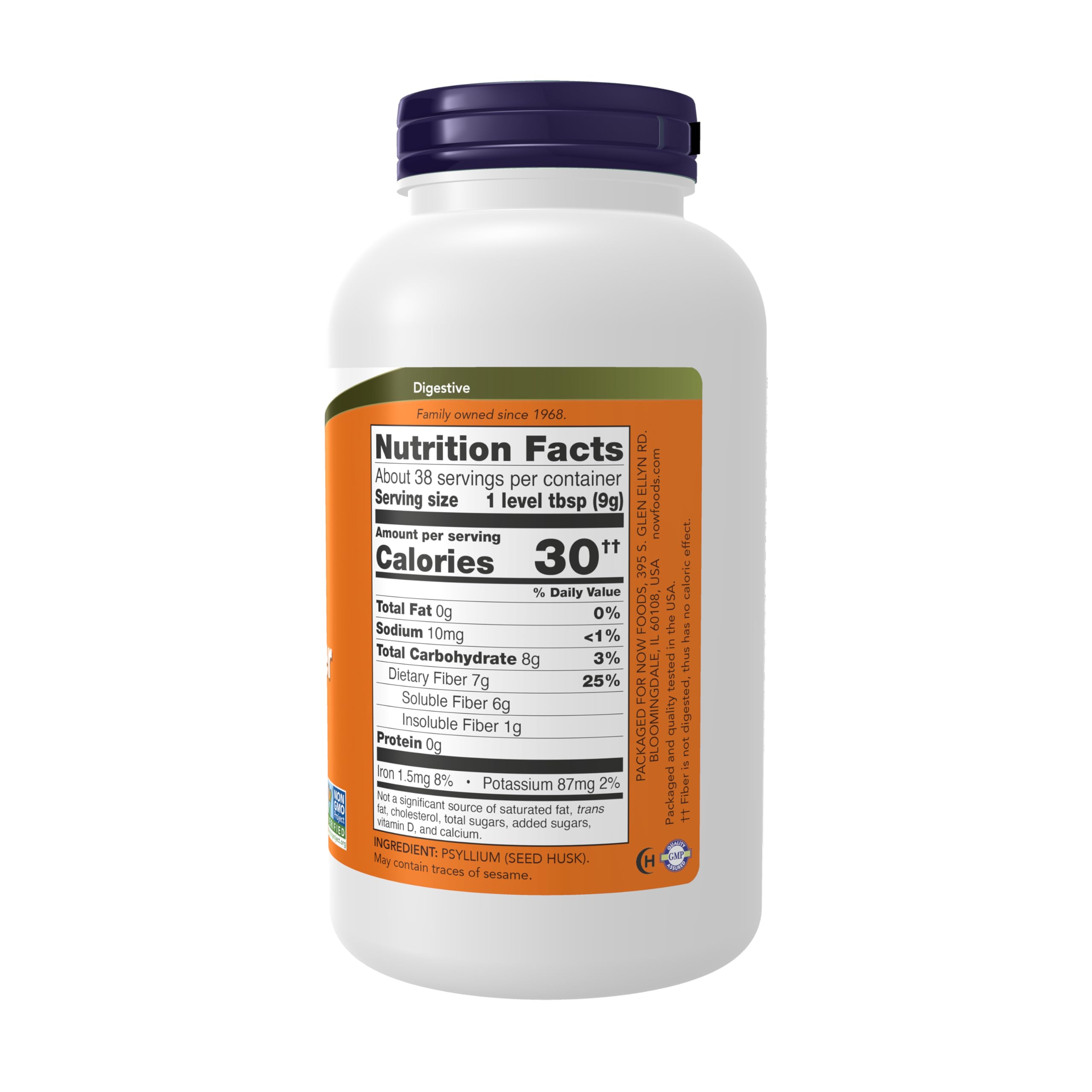 NOW Foods polvo de psyllium textura fina para mezclar fácil