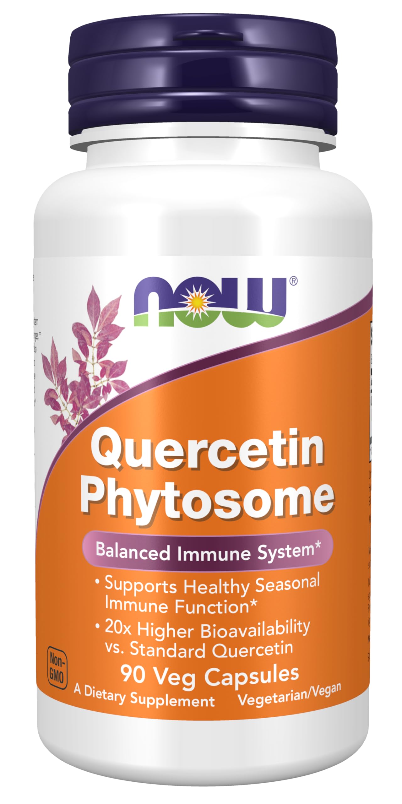 NOW Foods envase frontal mostrando quercetin phytosome y beneficios