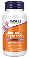 NOW Foods envase frontal mostrando quercetin phytosome y beneficios