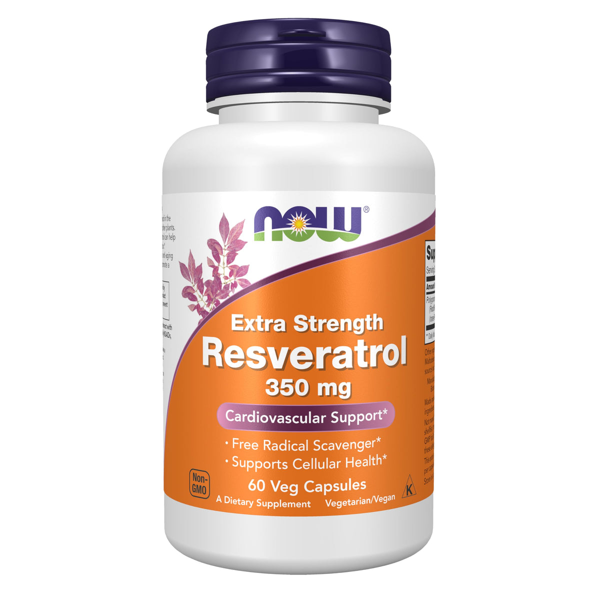 NOW Foods frasco frontal mostrando 60 cápsulas veg y etiqueta clara