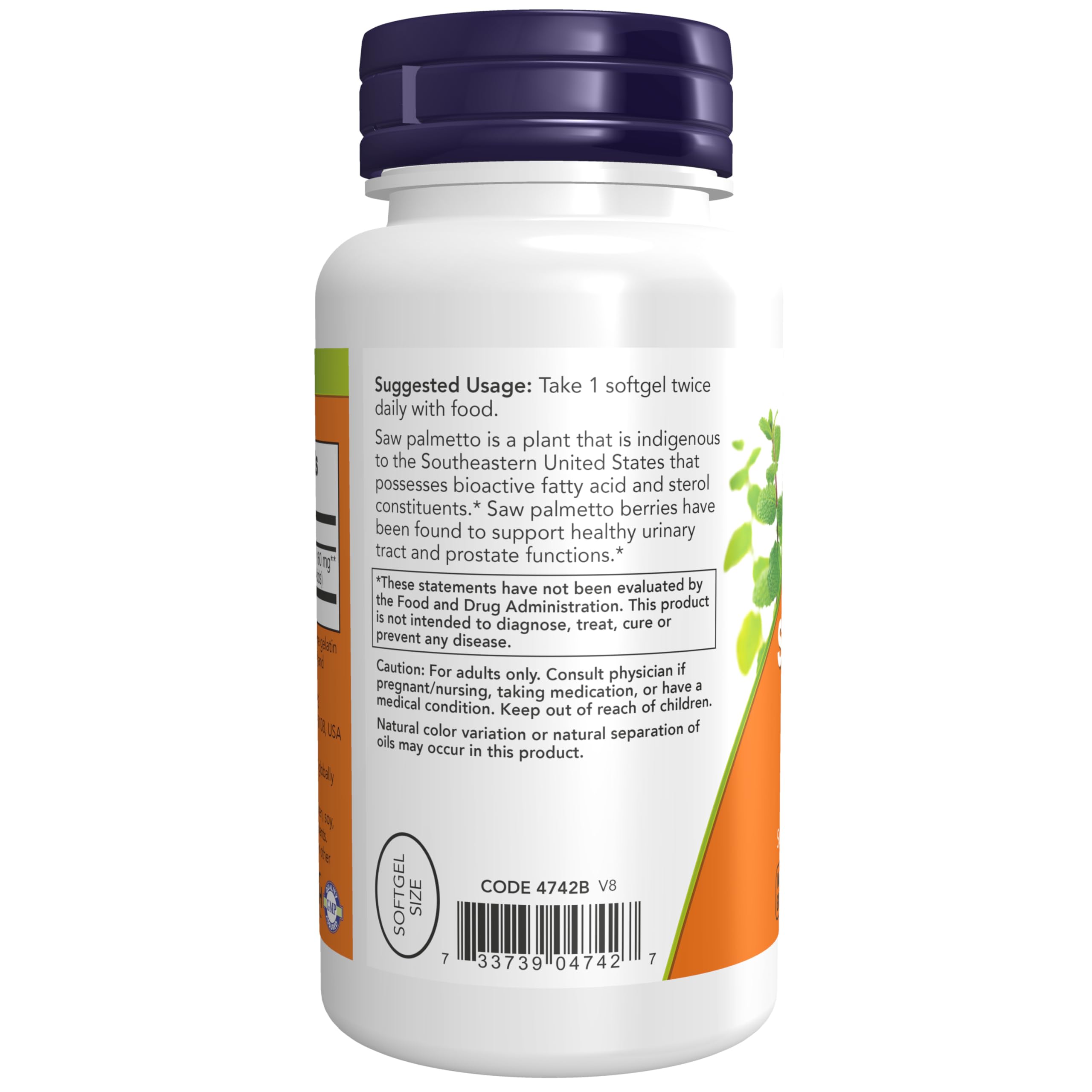 NOW Foods softgel junto a una moneda para ver tamaño y comodidad de uso