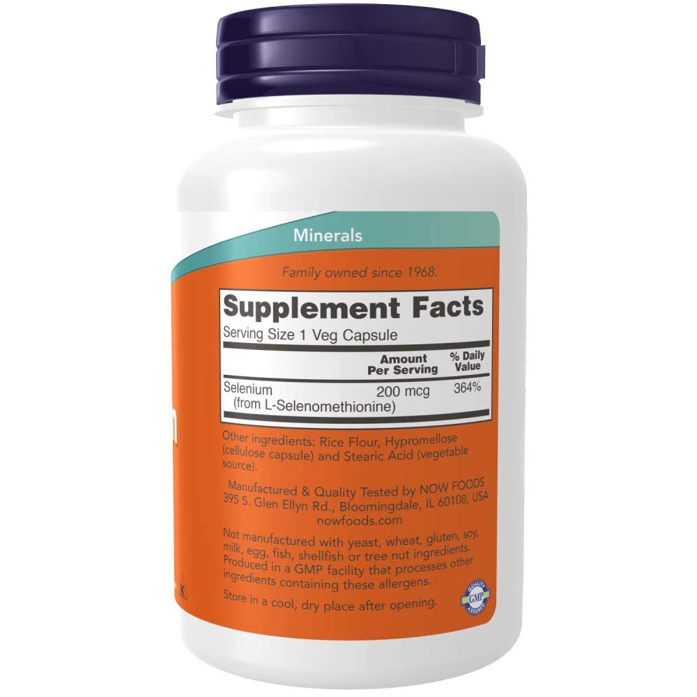 NOW Foods etiqueta y tapa del frasco mostrando información y beneficios