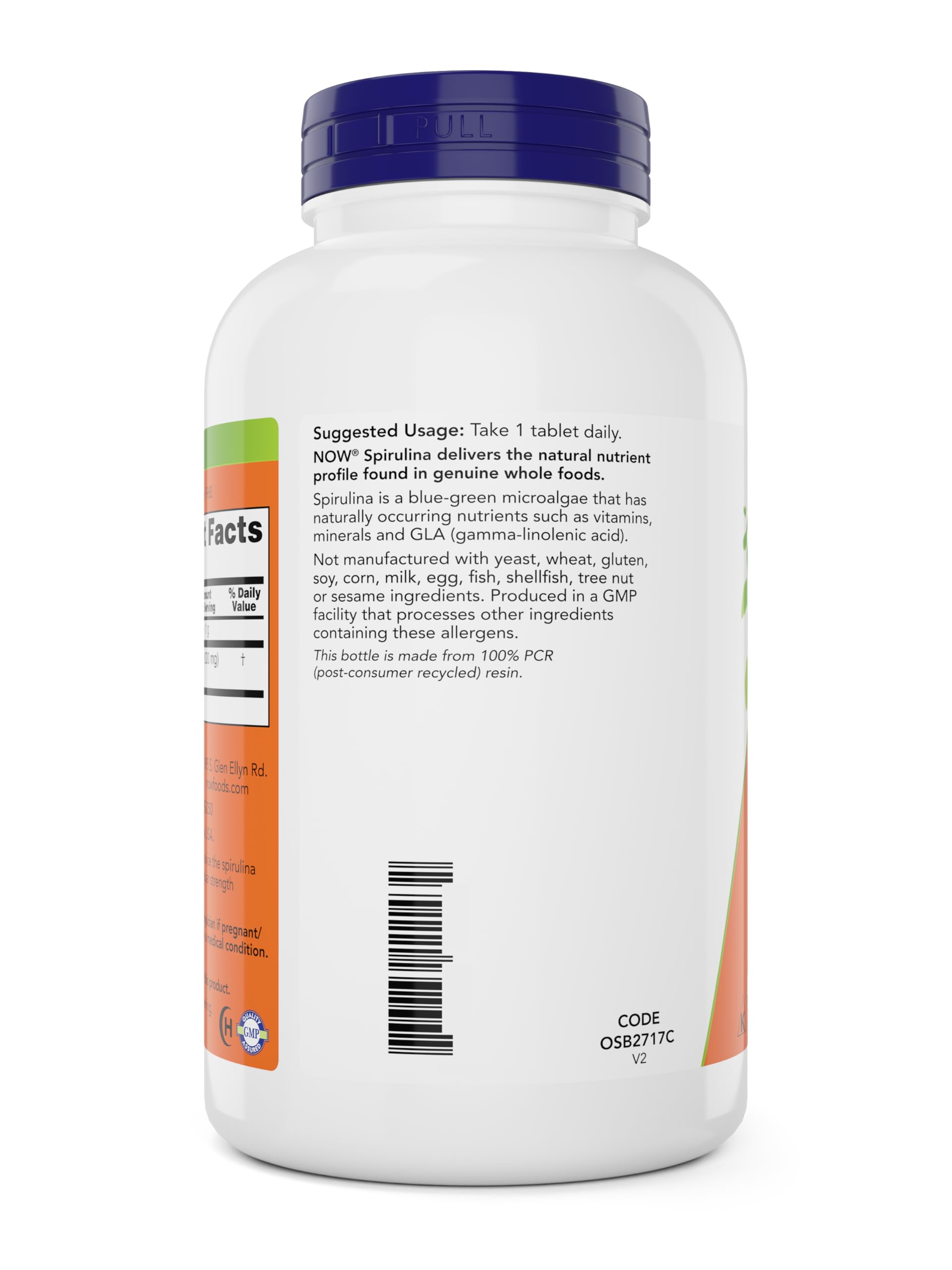 NOW Foods tableta en mano para comparar tamaño y facilidad de uso