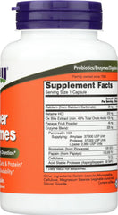 Now Foods primeros planos de ingredientes listados para transparencia