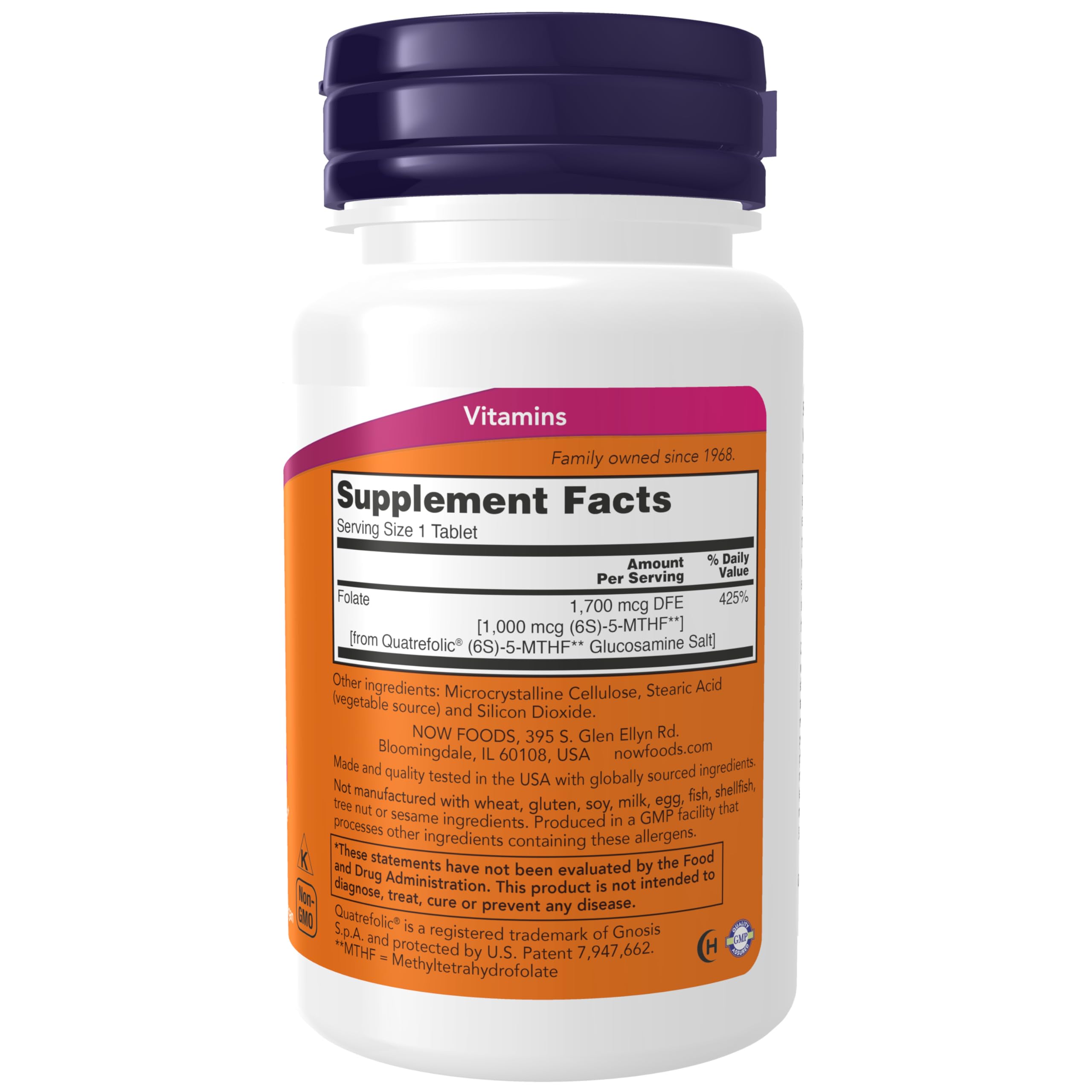 NOW Foods primer plano de una tableta destacando pureza y textura
