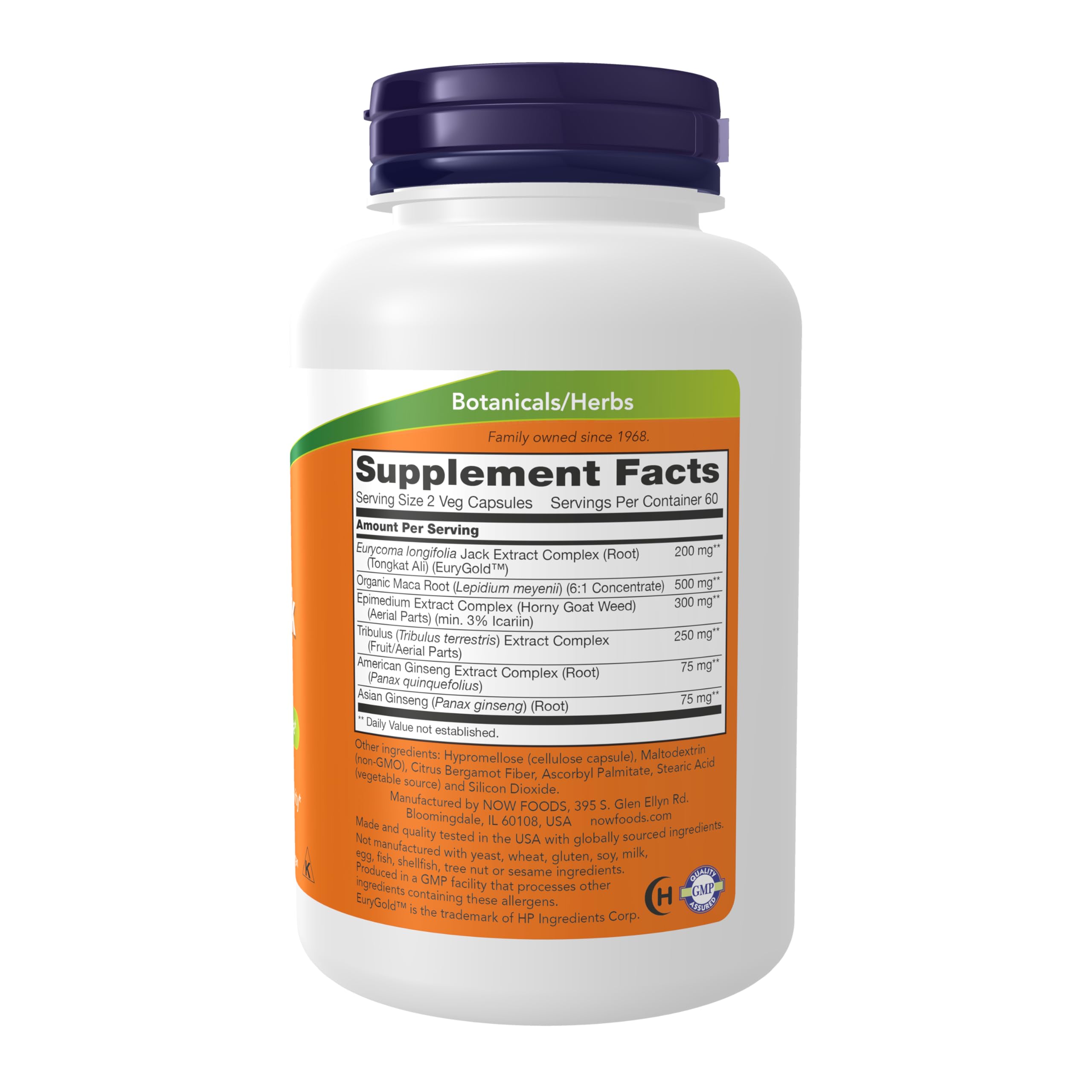 NOW Foods TestoJack 200 cápsulas vegetales sostenidas en mano para visual de dosificación