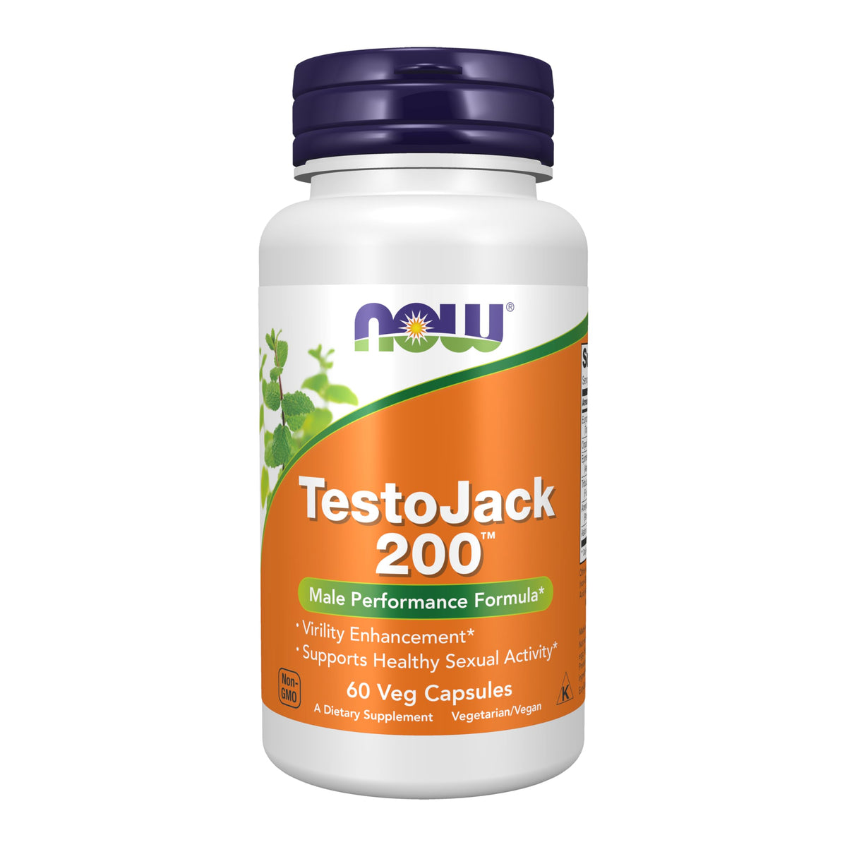 NOW Foods frasco TestoJack 200 vista frontal con etiqueta clara y confianza