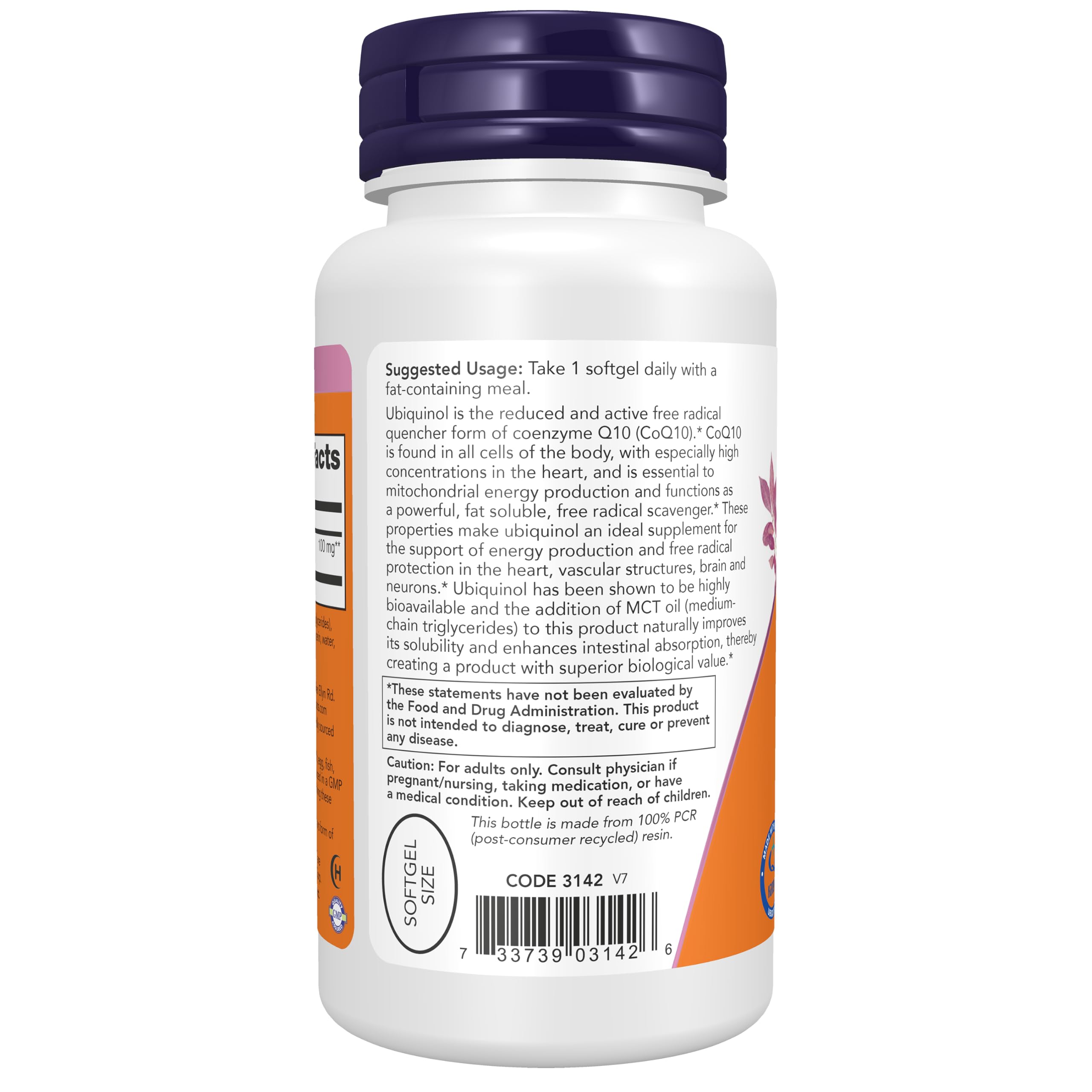 NOW Foods aceite MCT y ubiquinol sobre fondo claro destacando solubilidad