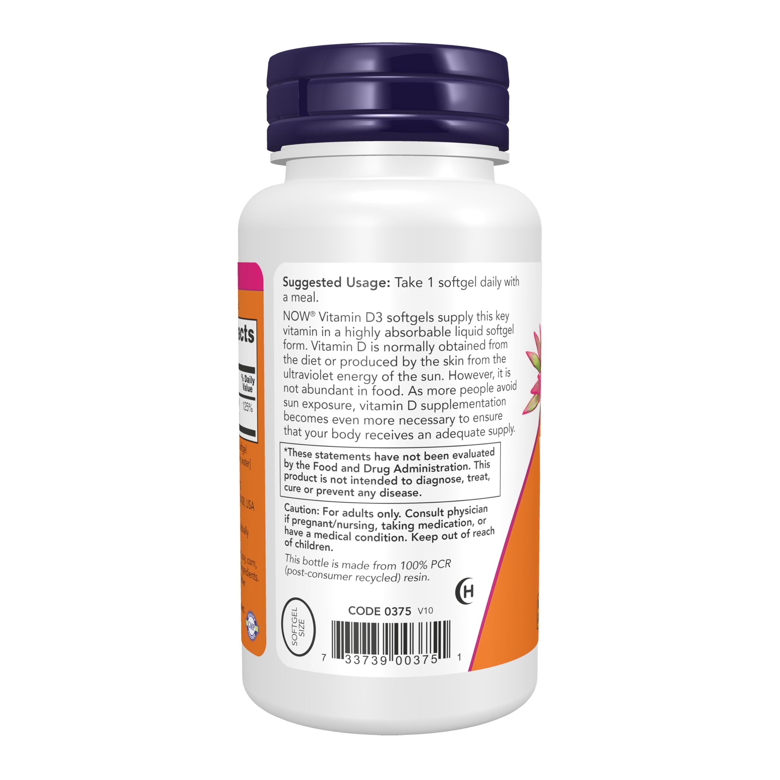 Botella NOW Foods 360 softgels en mano para mostrar tamaño y cantidad