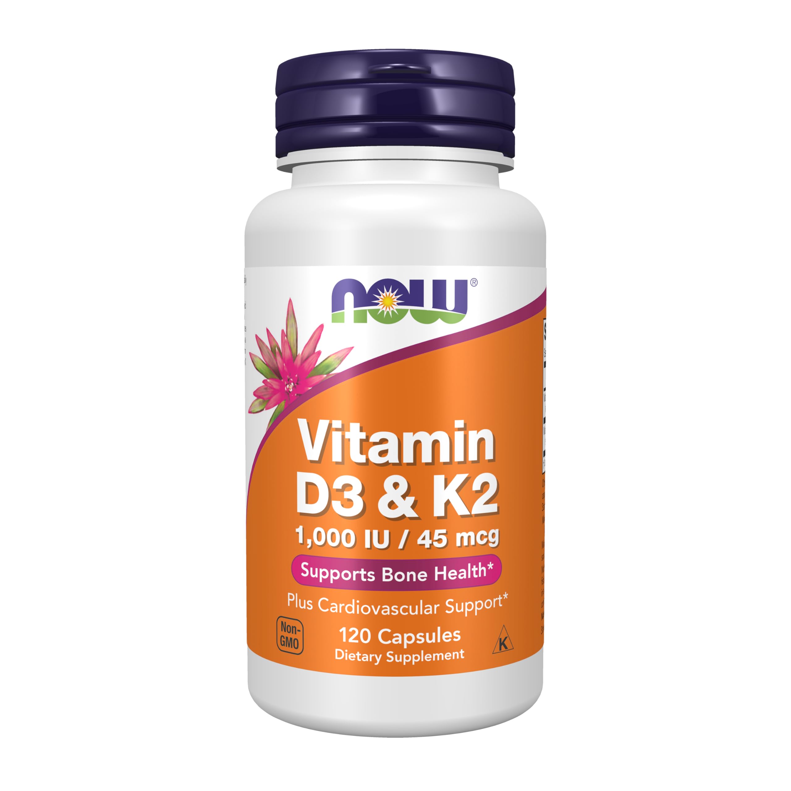 NOW Foods envase frontal que muestra dosis y cantidad, confianza de marca