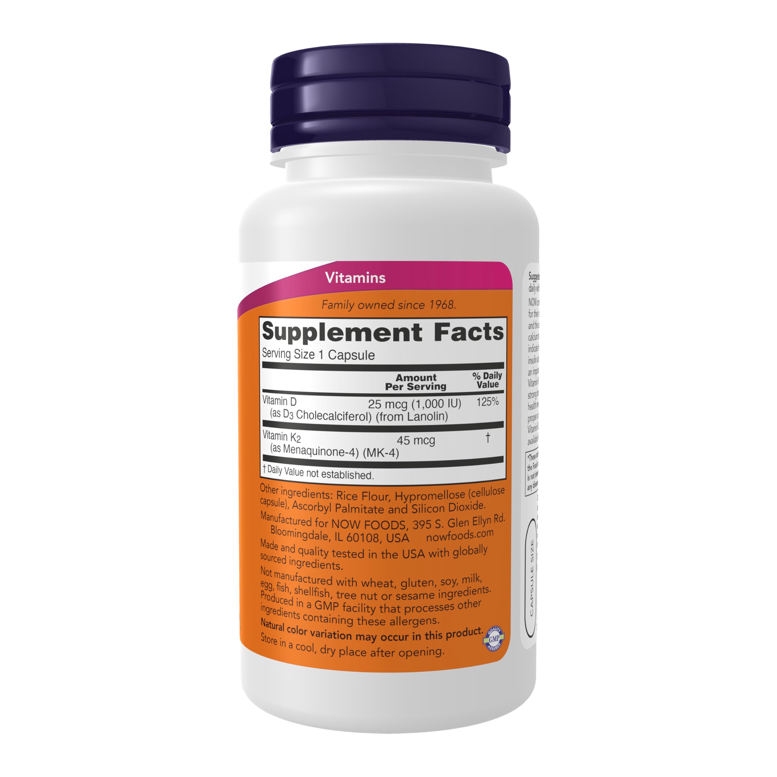 Frasco de NOW Foods junto a un desayuno para mostrar uso diario y absorción con grasas