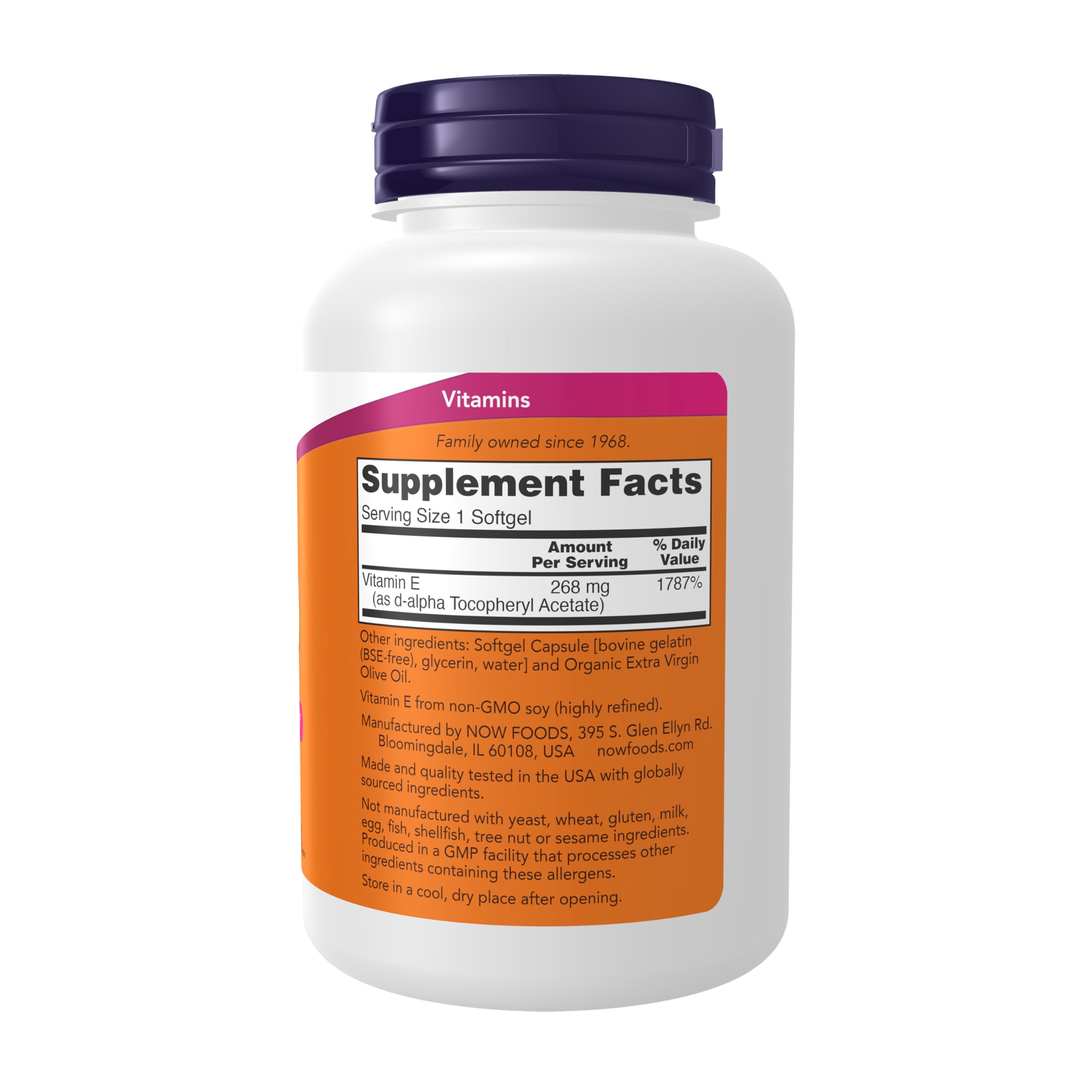 NOW Foods cápsula blanda detalle mostrando fácil de tragar y absorción