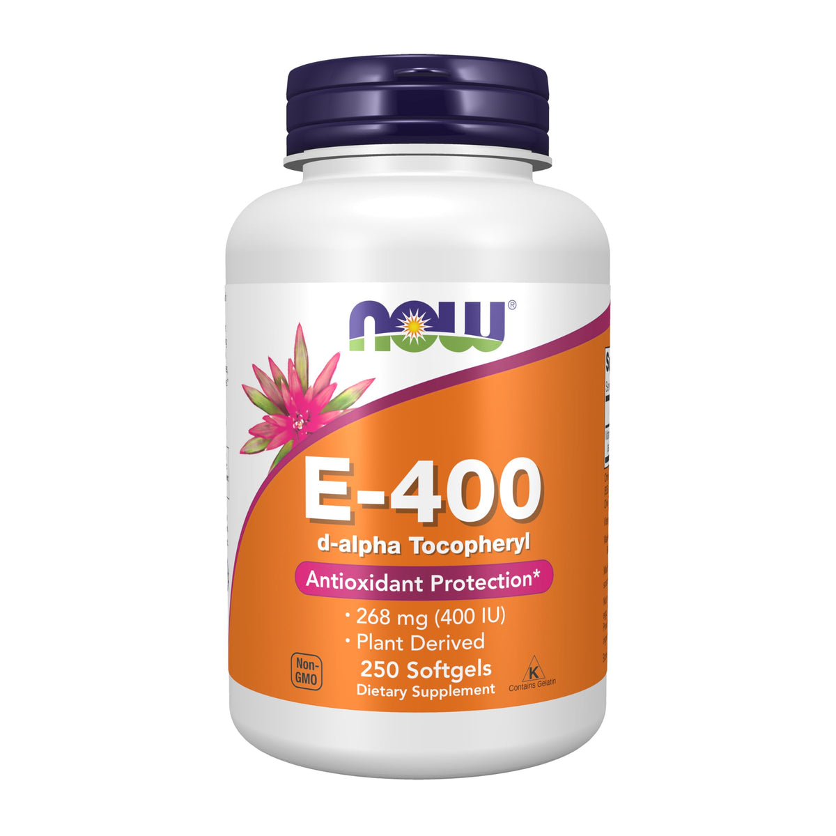 NOW Foods envase frontal presentando 250 cápsulas y beneficio antioxidante