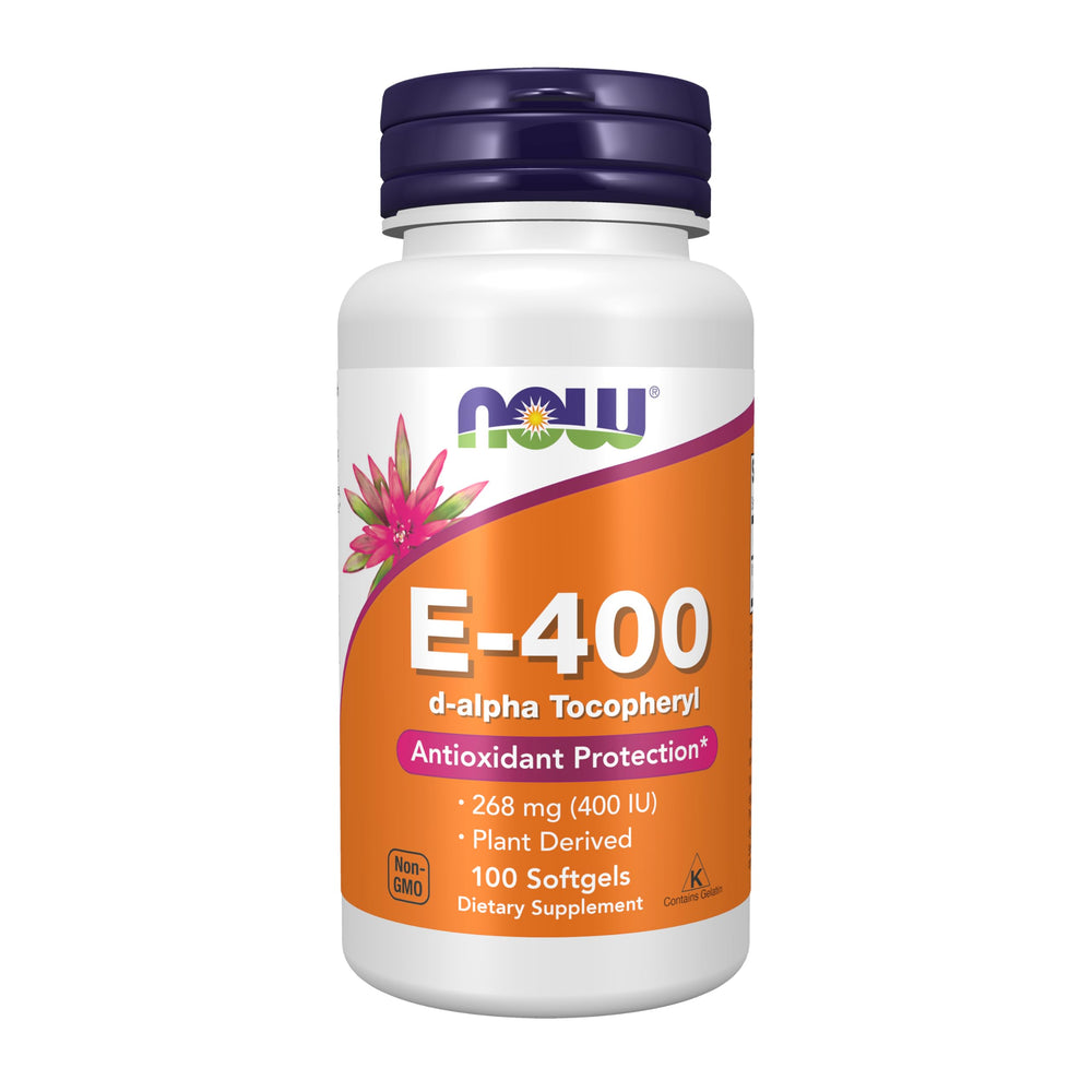 NOW Foods botella frontal del producto mostrando 100 cápsulas blandas y marca