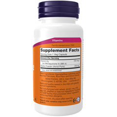NOW Foods primer plano de cápsula MK-4, ventaja de forma activa visible
