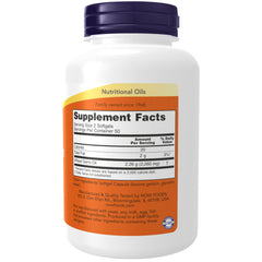 NOW Foods primer plano de softgel que revela textura y color natural