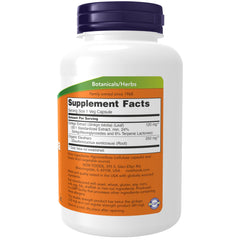 Cápsula vegana NOW Ginkgo Biloba mostrada en primer plano, fácil de tragar