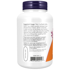 NOW Foods polvo de lecitina destacando textura y origen natural