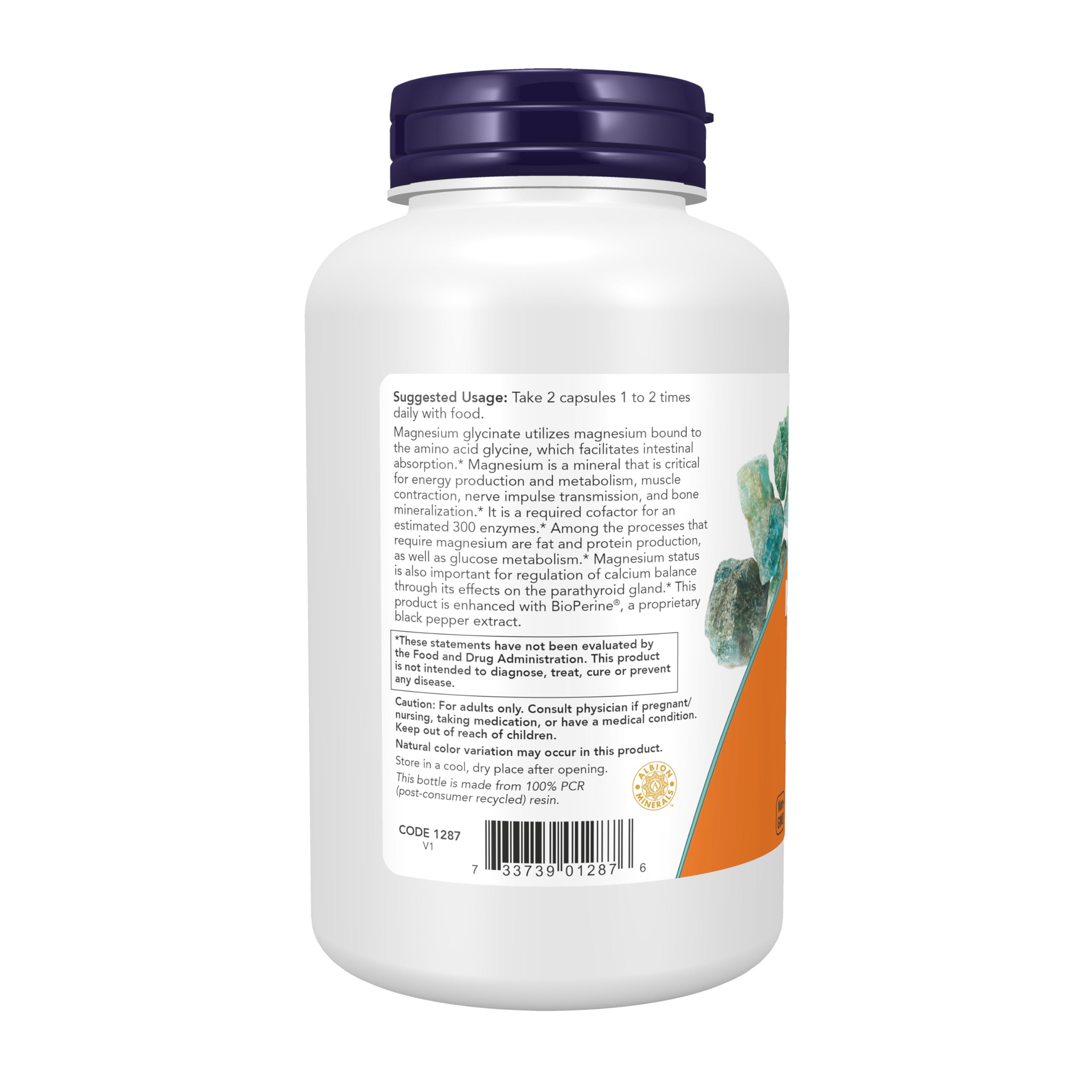 NOW Foods detalle de la etiqueta con ingredientes y BioPerine visible